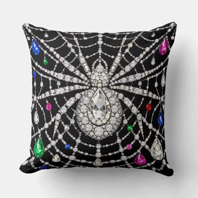 Glamorous Spider Bejewelled Diamond design  Cushion (Front)