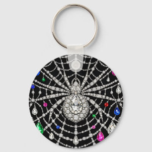 Glamorous Spider Bejewelled Diamond design Key Ring