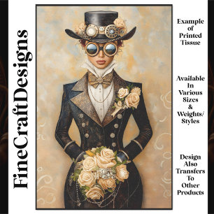 Glamorous Victorian Bride & Flowers R8 Decoupage Tissue Paper