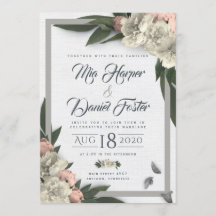 Glamorous White and Peach Floral Peonies