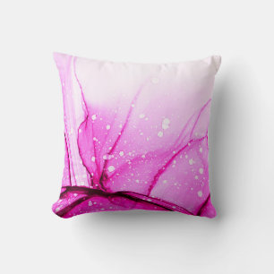 Glamour Alcohol Ink. Red Soft Canvas. Pink Mixed P Cushion