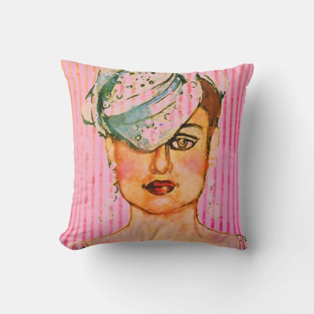 Glamour Art Paris High Fashion Model  Throw Pillow (Front)