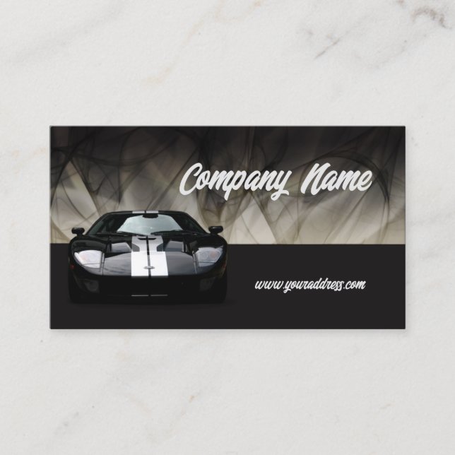 Glamour Black Sports Car Business Card (Front)