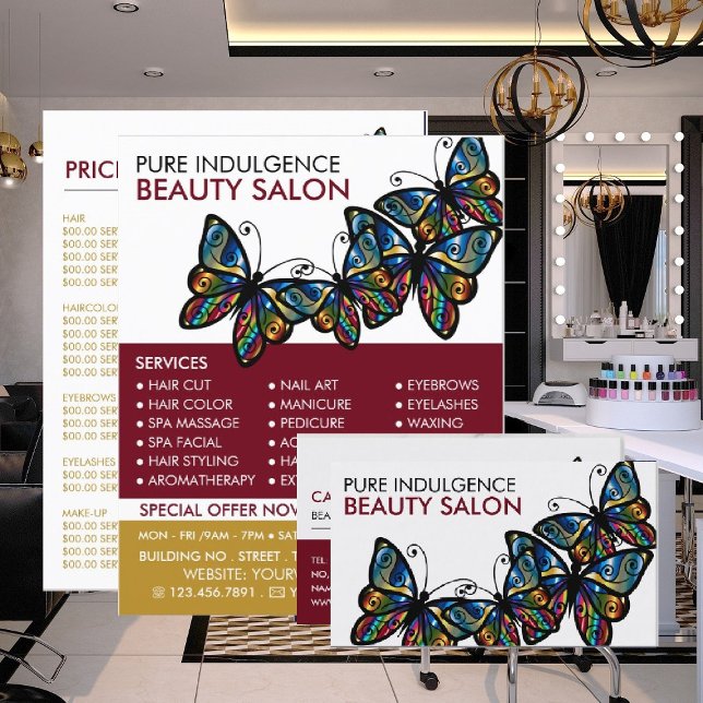 Glamour Butterflies, Beautician, Beauty Salon Flyer (Creator Uploaded)