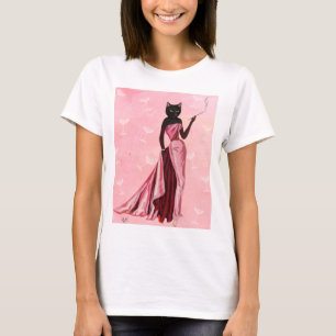 Glamour Cat in Pink T-Shirt