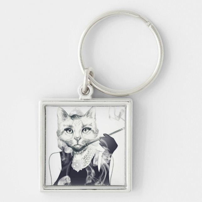 Glamour Cat Key Ring (Front)