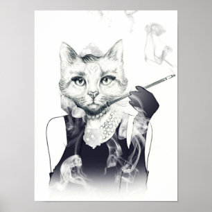 Glamour Cat Poster
