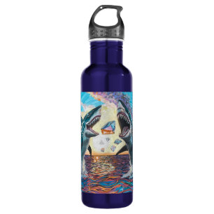 Glamour Chomp-Shark Breaching for Shiny Gems- 710 Ml Water Bottle
