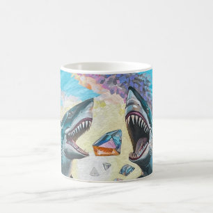 Glamour Chomp-Shark Breaching for Shiny Gems- Coffee Mug