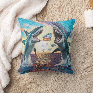 Glamour Chomp-Shark Breaching for Shiny Gems- Cushion