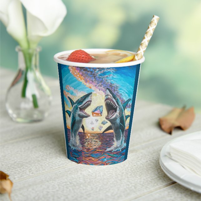 Glamour Chomp-Shark Breaching for Shiny Gems- Paper Cups (Insitu)