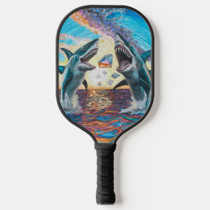 Glamour Chomp-Shark Breaching for Shiny Gems- Pickleball Paddle