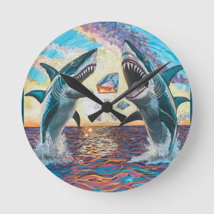 Glamour Chomp-Shark Breaching for Shiny Gems- Round Clock