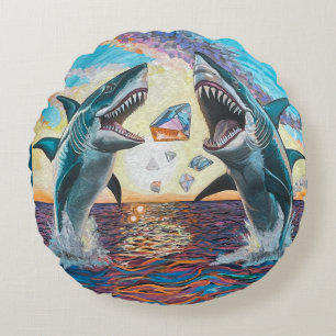 Glamour Chomp-Shark Breaching for Shiny Gems- Round Cushion