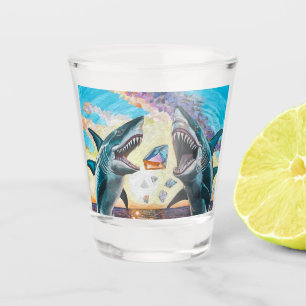 Glamour Chomp-Shark Breaching for Shiny Gems- Shot Glass