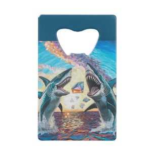 Glamour Chomp-Sharks Breaching for Shiny Gems-