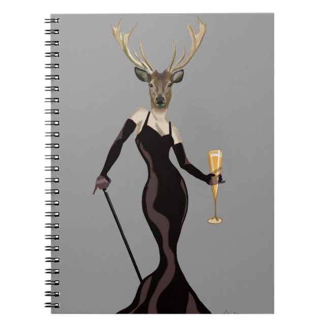 Glamour Deer in Black 3 Notebook (Front)