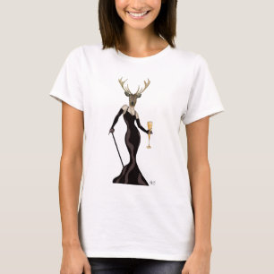 Glamour Deer in Black 3 T-Shirt