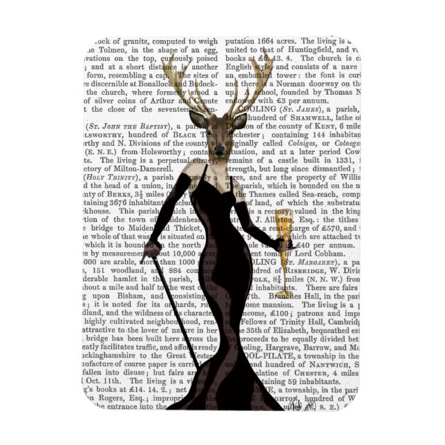 Glamour Deer in Black Magnet (Vertical)