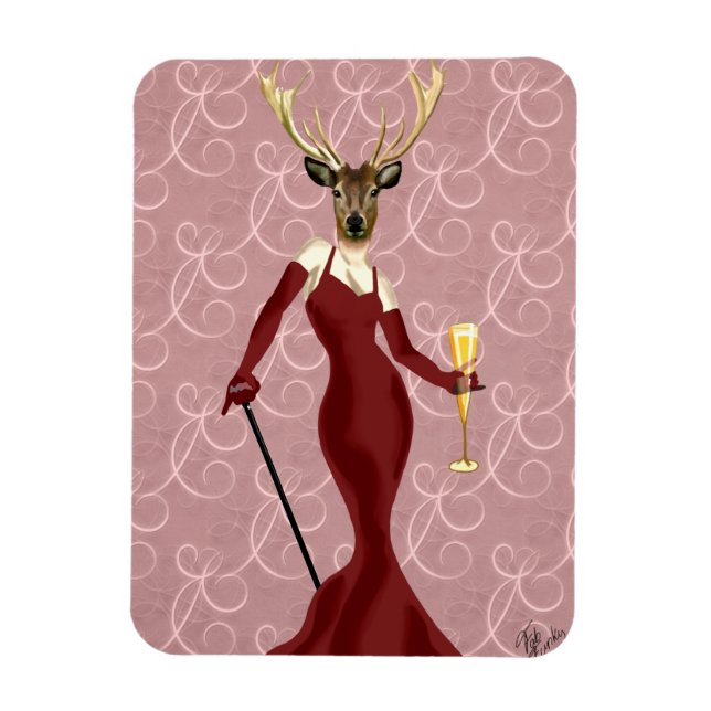 Glamour Deer in Marsala 2 Magnet (Vertical)