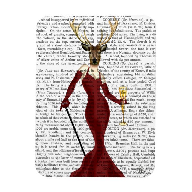 Glamour Deer in Marsala Magnet (Vertical)