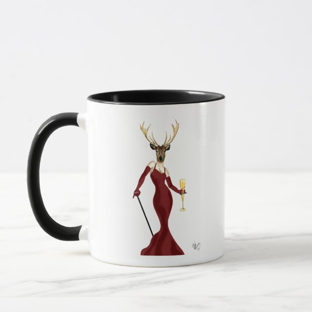 Glamour Deer in Marsala Mug (Left)