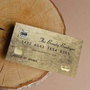 Glamour Elegant Black Gold Luxury Credit Card Logo