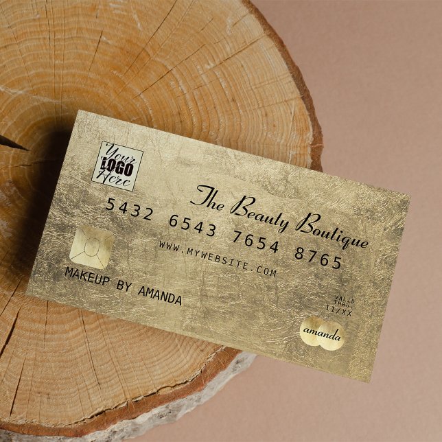 Glamour Elegant Black Gold Luxury Credit Card Logo (Glamor Elegant Black Gold Luxury Credit Card Logo)