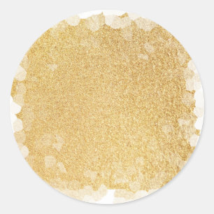 Glamour Elegant Faux Gold Glitter Blank Template Classic Round Sticker