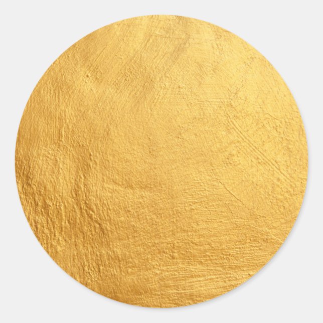 Glamour Faux Gold Blank Template Elegant Chic Clas Classic Round Sticker (Front)