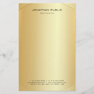 Glamour Faux Gold Personalised Modern Elegant Stationery