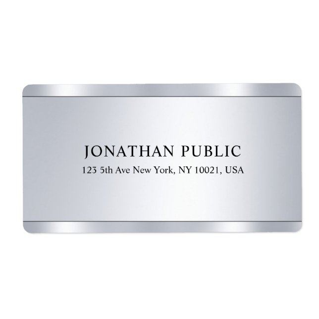 Glamour Faux Silver Modern Elegant Template (Front)