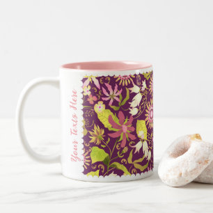 Glamour Floral Brown Two-Tone Coffee Mug