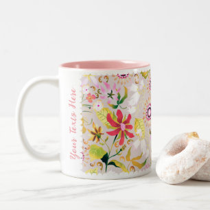 Glamour Floral GreyTwo-Tone Coffee Mug