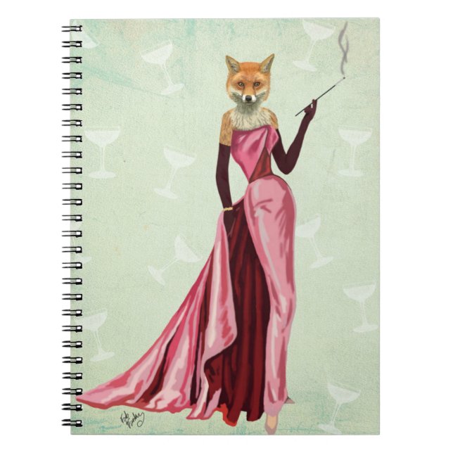 Glamour Fox in Pink 2 Notebook (Front)
