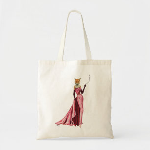 Glamour Fox in Pink Tote Bag