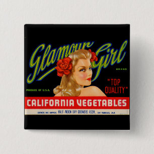 Glamour Girl 15 Cm Square Badge