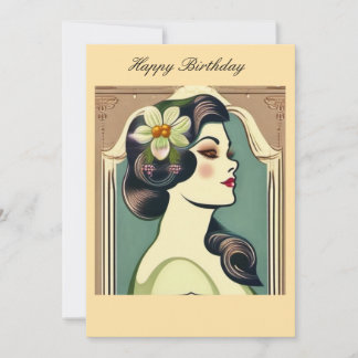 Glamour Girl Birthday Holiday Card