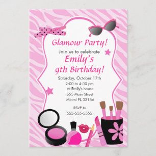Glamour Girl Birthday Party Invitation