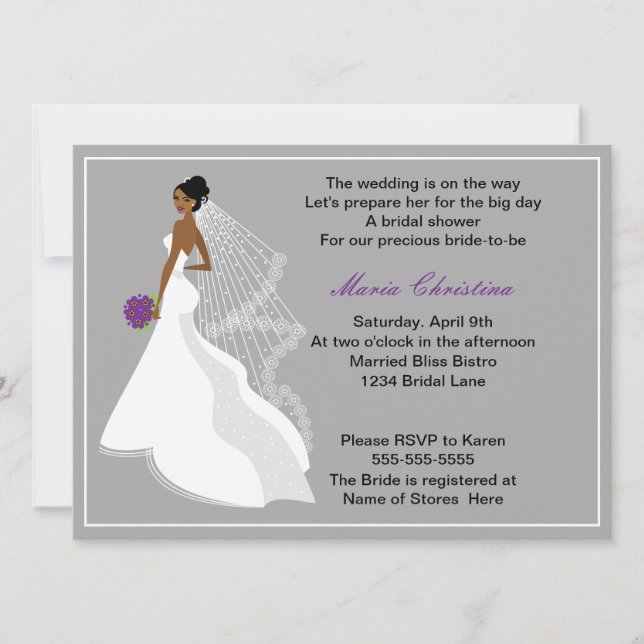 Glamour Girl Bridal Shower Invitation 1(c2a) (Front)