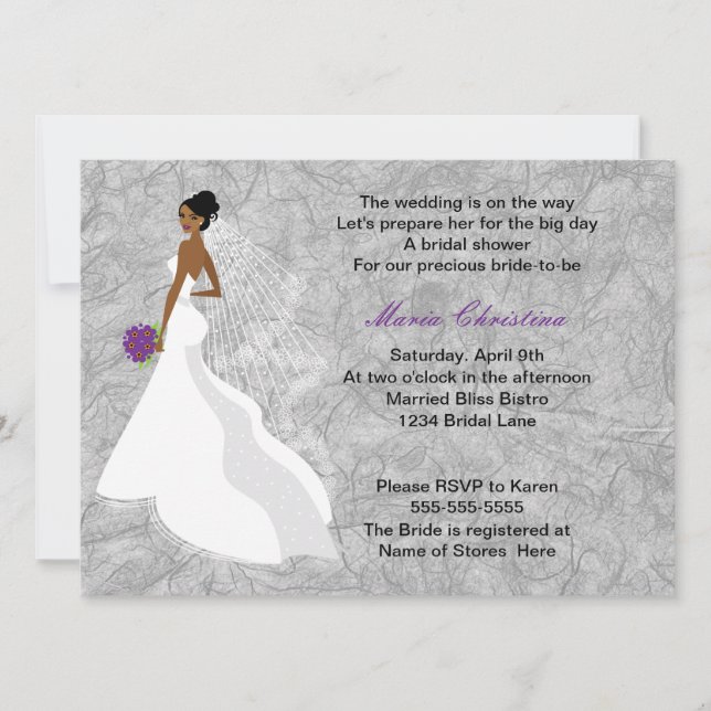 Glamour Girl Bridal Shower Invitation 1(cback) (Front)