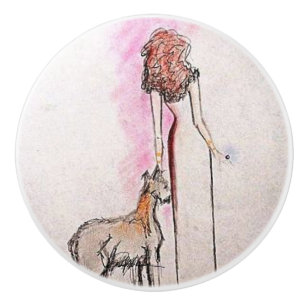 Glamour Girl Ceramic Knob