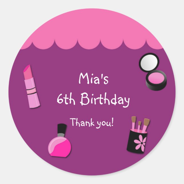 Glamour Girls Makeup Dress up Party Favour Sticker (Front)