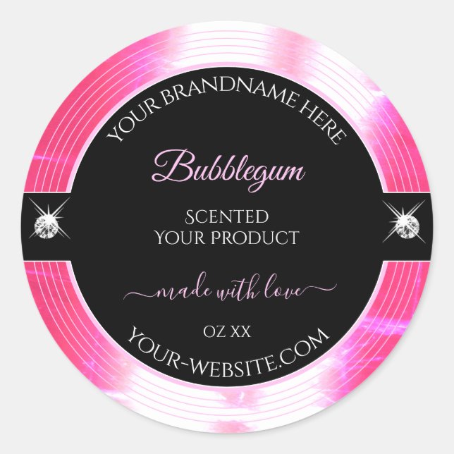 Glamour Girly Pink Black Brilliants Product Label (Front)