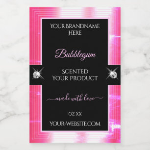 Glamour Girly Pink Black Brilliants Product Label
