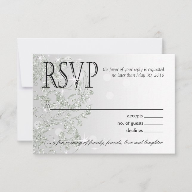 Glamour Glitter Luxe Ombre RSVP | silver ice (Front)