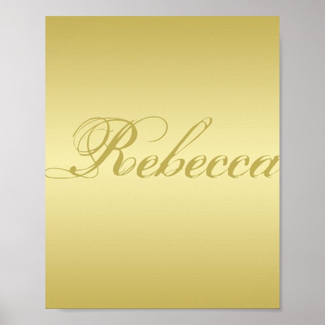 Glamour gold background Personalized Template Name Poster (Front)