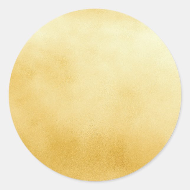 Glamour Gold Faux Metallic Classic Round Sticker (Front)