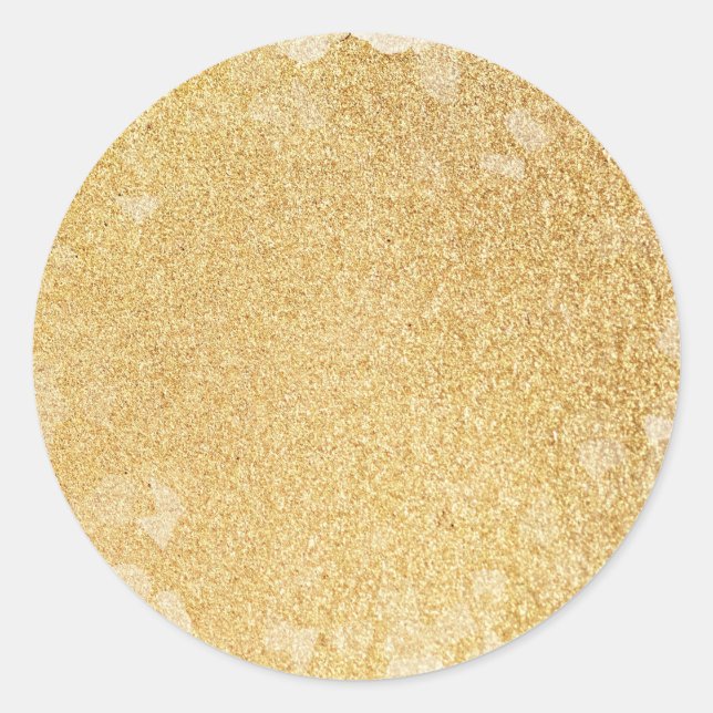 Glamour Gold Glitter Modern Elegant Blank Template Classic Round Sticker (Front)