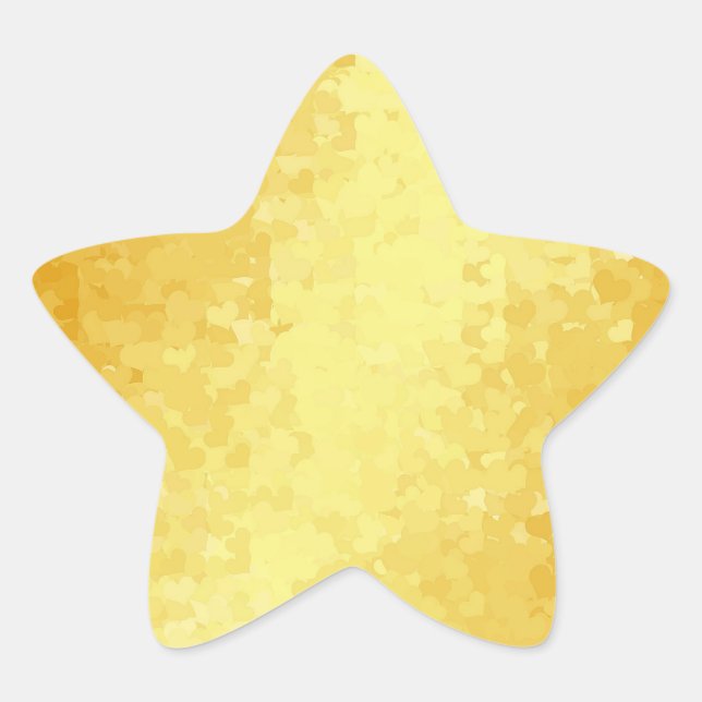 Glamour Gold Look Hearts Blank Template Star Sticker (Front)